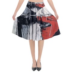 Abstract  Flared Midi Skirt