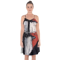 Abstract  Ruffle Detail Chiffon Dress