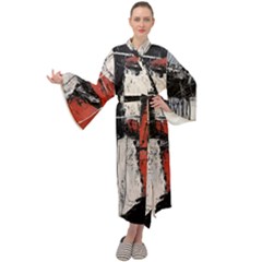 Abstract  Maxi Velvet Kimono