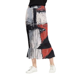 Abstract  Maxi Fishtail Chiffon Skirt