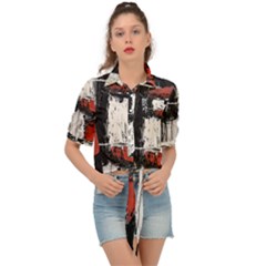 Abstract  Tie Front Shirt 