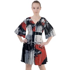 Abstract  Boho Button Up Dress