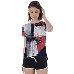 Abstract  Short Sleeve Open Back T-shirt