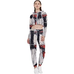 Abstract  Cropped Zip Up Lounge Set