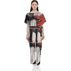 Abstract  Batwing Lightweight Chiffon Jumpsuit