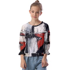 Abstract  Kids  Cuff Sleeve Top