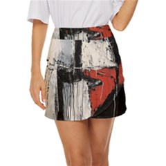 Abstract  Mini Front Wrap Skirt