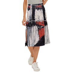 Abstract  Midi Panel Skirt