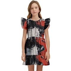 Abstract  Kids  Winged Sleeve Dress
