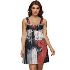 Abstract  Ruffle Strap Babydoll Chiffon Dress