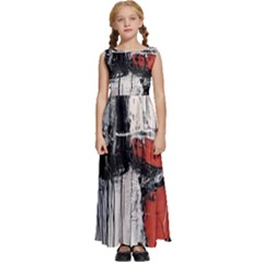 Abstract  Kids  Satin Sleeveless Maxi Dress