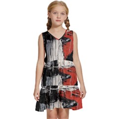 Abstract  Kids  Sleeveless Tiered Mini Dress