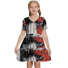 Abstract  Kids  Short Sleeve Tiered Mini Dress