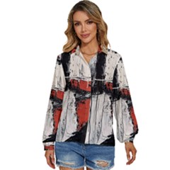 Abstract  Women s Long Sleeve Button Up Shirt