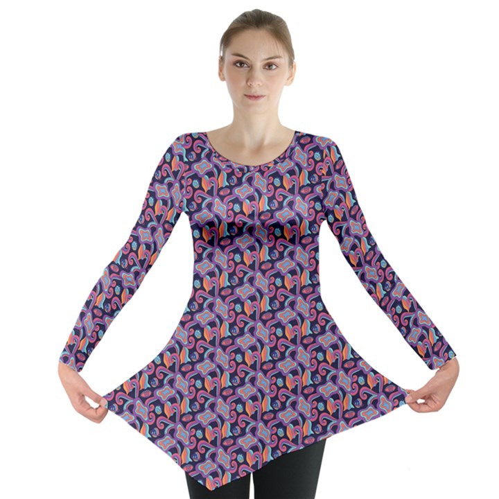 Trippy Cool Pattern Long Sleeve Tunic 