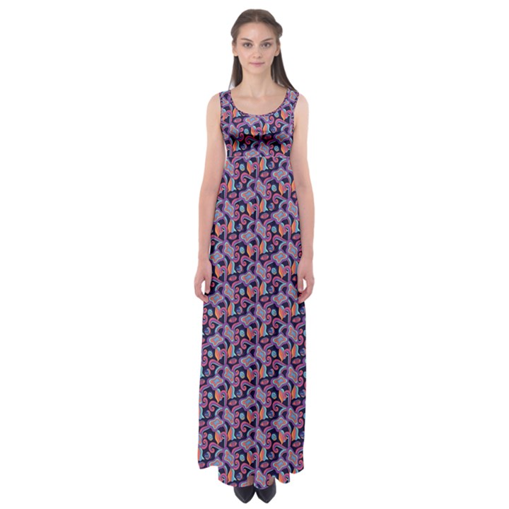 Trippy Cool Pattern Empire Waist Maxi Dress