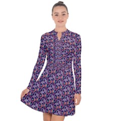 Trippy Cool Pattern Long Sleeve Panel Dress