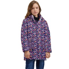 Trippy Cool Pattern Kids  Hooded Longline Puffer Jacket