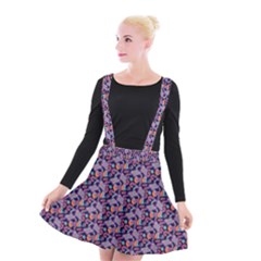 Trippy Cool Pattern Suspender Skater Skirt