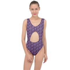 Trippy Cool Pattern Center Cut Out Swimsuit