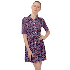 Trippy Cool Pattern Belted Shirt Dress