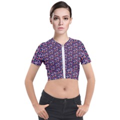 Trippy Cool Pattern Short Sleeve Cropped Jacket