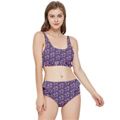 Trippy Cool Pattern Frilly Bikini Set