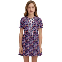 Trippy Cool Pattern Kids  Sweet Collar Dress