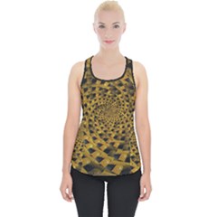 Spiral Symmetry Geometric Pattern Black Backgrond Piece Up Tank Top