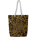 Spiral Symmetry Geometric Pattern Black Backgrond Full Print Rope Handle Tote (Small) View1