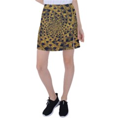 Spiral Symmetry Geometric Pattern Black Backgrond Tennis Skirt