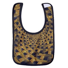 Spiral Symmetry Geometric Pattern Black Backgrond Baby Bib by dflcprintsclothing