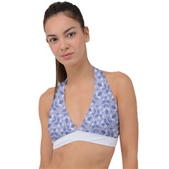 Pastel Botanic Harmony Collage Halter Plunge Bikini Top