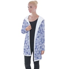 Pastel Botanic Harmony Collage Longline Hooded Cardigan