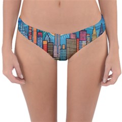 City New York Nyc Skyscraper Skyline Downtown Night Business Urban Travel Landmark Building Architec Reversible Hipster Bikini Bottoms