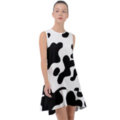 Cow Pattern Frill Swing Dress