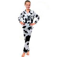 Cow Pattern Kids  Satin Long Sleeve Pajamas Set