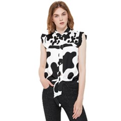 Cow Pattern Frill Detail Shirt