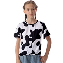Cow Pattern Kids  Cuff Sleeve Scrunch Bottom T-shirt