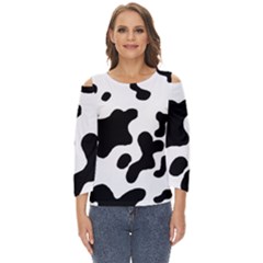 Cow Pattern Cut Out Wide Sleeve Top