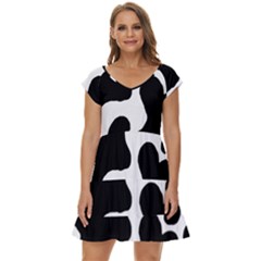 Cow Pattern Short Sleeve Tiered Mini Dress