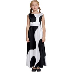 Cow Pattern Kids  Satin Sleeveless Maxi Dress