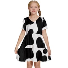 Cow Pattern Kids  Short Sleeve Tiered Mini Dress