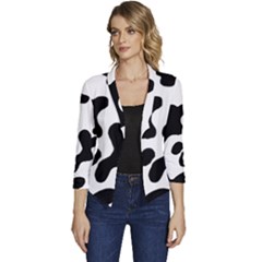 Cow Pattern Women s Casual 3/4 Sleeve Spring Jacket