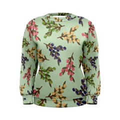 Berries Flowers Pattern Print Women s Sweatshirt