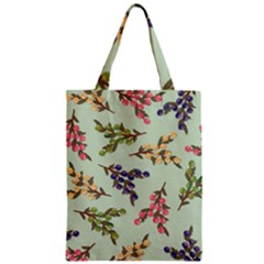 Berries Flowers Pattern Print Zipper Classic Tote Bag