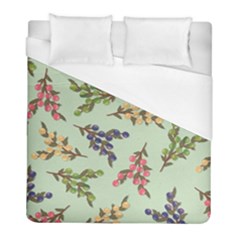 Berries Flowers Pattern Print Duvet Cover (full/ Double Size)