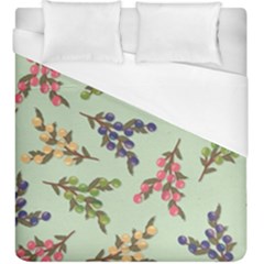Berries Flowers Pattern Print Duvet Cover (king Size)