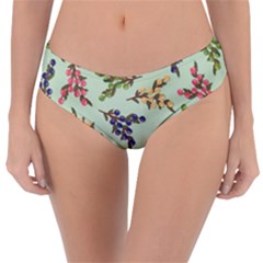 Berries Flowers Pattern Print Reversible Classic Bikini Bottoms