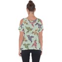 Berries Flowers Pattern Print Cut Out Side Drop T-Shirt View2